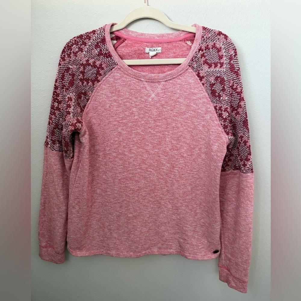 Roxy Heathered Pink Pullover Sweater
